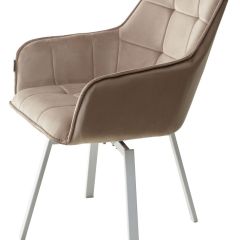 Стул MAVERICK 360 град. поворот. BLUVEL-40 BEIGE/ белый каркас, М-City в Ревде - revda.mebel24.online | фото 8