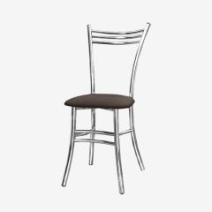 Стул "Увертюра", кож.зам - Далас браун/ножки хром (4шт) в Ревде - revda.mebel24.online | фото