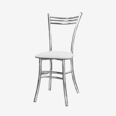 Стул "Увертюра", кож.зам - Далас вайт/ножки хром (4шт) в Ревде - revda.mebel24.online | фото