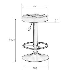 Табурет барный DOBRIN BRUNO LM-5008 (бело-чёрный) в Ревде - revda.mebel24.online | фото 2