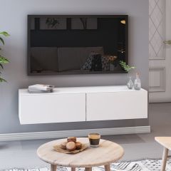 Тумба Подвесная 3 (белый/белый /белый лакобель) в Ревде - revda.mebel24.online | фото