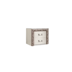 Тумба прикроватная (2 ящика) Тиффани Premium слоновая кость/серебро (ТФТП-2(П) в Ревде - revda.mebel24.online | фото