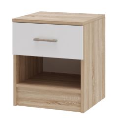 БЕАТРИС Тумба прикроватная (Дуб Сонома/Белый глянец) в Ревде - revda.mebel24.online | фото