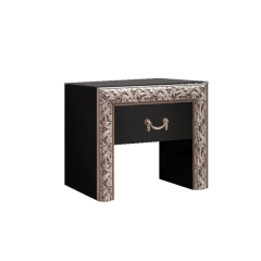 Тумба прикроватная Тиффани Premium черная/серебро (ТФТП-1(П) в Ревде - revda.mebel24.online | фото