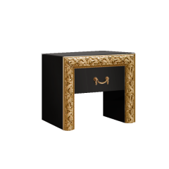 Тумба прикроватная Тиффани Premium черная/золото (ТФТП-1(П) в Ревде - revda.mebel24.online | фото
