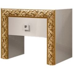 Тумба прикроватная Тиффани Premium слоновая кость/золото (ТФТП-1(П) в Ревде - revda.mebel24.online | фото