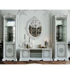 Тумба ТВ (12.301) Грация (белый/серебро) в Ревде - revda.mebel24.online | фото 2