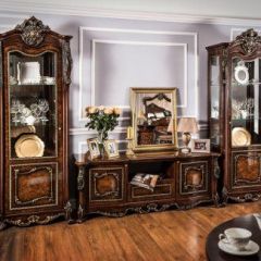 Витрина одностворчатая Джоконда (корень дуба глянец) в Ревде - revda.mebel24.online | фото 4