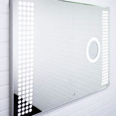 Зеркало Cosmo 100 alum (линза) с подсветкой Sansa (SCL1026Z) в Ревде - revda.mebel24.online | фото 3