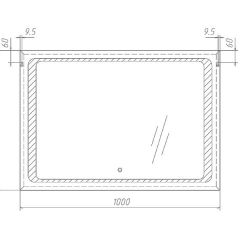 Зеркало Galaxy 100 alum с подсветкой Sansa (SG1008Z) в Ревде - revda.mebel24.online | фото 7