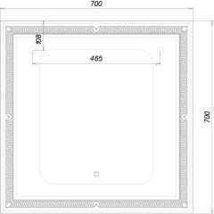 Зеркало Паликир 700х700 с подсветкой Домино (GL7051Z) в Ревде - revda.mebel24.online | фото 6