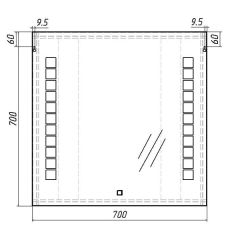 Зеркало Quadro 70 alum с подсветкой Sansa (SQ1016Z) в Ревде - revda.mebel24.online | фото 6