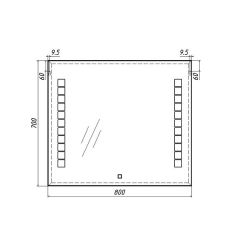 Зеркало Quadro 80 alum с подсветкой Sansa (SQ1017Z) в Ревде - revda.mebel24.online | фото 7