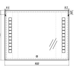 Зеркало Quadro 90 alum с подсветкой Sansa (SQ1018Z) в Ревде - revda.mebel24.online | фото 7