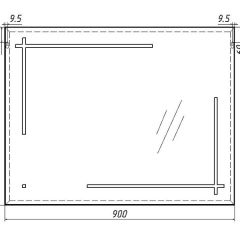 Зеркало Ray 90 black с подсветкой Sansa (SR1036Z) в Ревде - revda.mebel24.online | фото 6