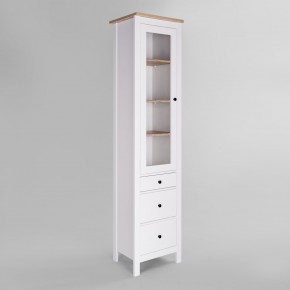 2.08.07.120.14 САГА шкаф с витриной 50 белый/ясень RU в Ревде - revda.mebel24.online | фото