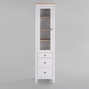 2.08.07.120.14 САГА шкаф с витриной 50 белый/ясень RU в Ревде - revda.mebel24.online | фото 2