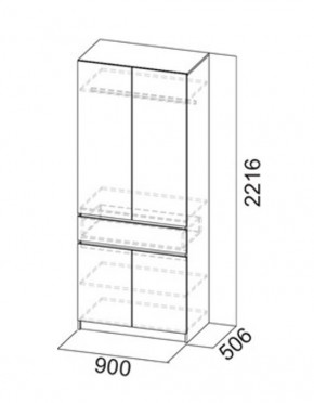 АВИНЬОН Прихожая Шкаф 2-х створчатый с ящиком в Ревде - revda.mebel24.online | фото 3