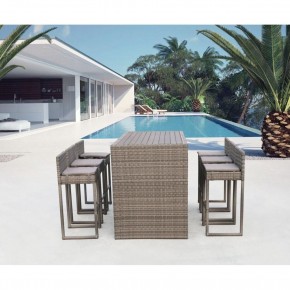 Барный комплект плетеной мебели T390GD/Y390G-W78_6Pcs Grey в Ревде - revda.mebel24.online | фото 2
