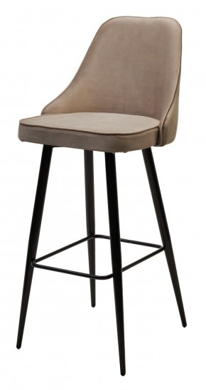 Барный стул NEPAL-BAR БЕЖЕВЫЙ #5, велюр/ черный каркас (H=78cm) М-City в Ревде - revda.mebel24.online | фото 4