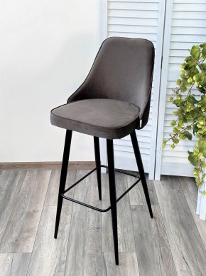 Барный стул NEPAL-BAR ГРАФИТ #14, велюр/ черный каркас (H=78cm) М-City в Ревде - revda.mebel24.online | фото 5