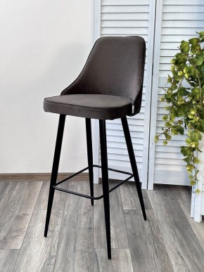 Барный стул NEPAL-BAR ГРАФИТ #14, велюр/ черный каркас (H=78cm) М-City в Ревде - revda.mebel24.online | фото 6