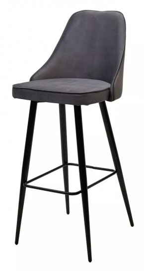 Барный стул NEPAL-BAR СЕРЫЙ #27, велюр/ черный каркас (H=78cm) М-City в Ревде - revda.mebel24.online | фото 1