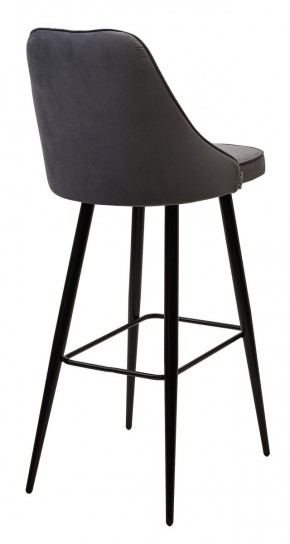 Барный стул NEPAL-BAR СЕРЫЙ #27, велюр/ черный каркас (H=78cm) М-City в Ревде - revda.mebel24.online | фото 3
