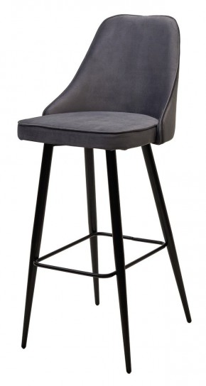 Барный стул NEPAL-BAR СЕРЫЙ #27, велюр/ черный каркас (H=78cm) М-City в Ревде - revda.mebel24.online | фото 4