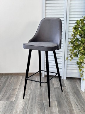 Барный стул NEPAL-BAR СЕРЫЙ #27, велюр/ черный каркас (H=78cm) М-City в Ревде - revda.mebel24.online | фото 5