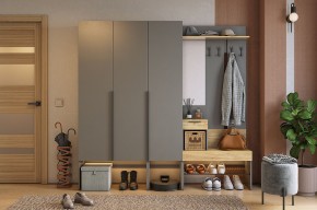 БАСКО Прихожая (модульная) графит/дуб крафт золотой в Ревде - revda.mebel24.online | фото