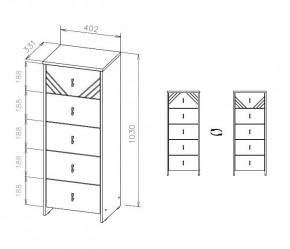БАЙКАЛ Комод (5 ящиков) Графит/Дуб золотой в Ревде - revda.mebel24.online | фото 3