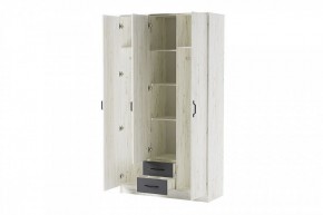 БЕАТРИС Шкаф Трио (дуб крафт белый/антрацит) в Ревде - revda.mebel24.online | фото 2