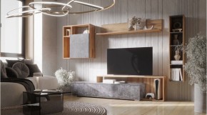 ДАЛЛАС Гостиная (модульная) цемент темный в Ревде - revda.mebel24.online | фото 1