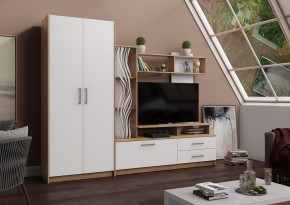 ДАРЬЯ Гостиная (Дуб Вотан/Белый глянец) в Ревде - revda.mebel24.online | фото 1