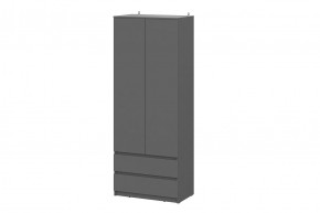 ДЕНВЕР Шкаф двухстворчатый с ящиками (Графит серый) в Ревде - revda.mebel24.online | фото
