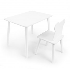 Детский комплект стол и стул «Мишка» Rolti Baby (белый/белый, массив березы/мдф) в Ревде - revda.mebel24.online | фото 1