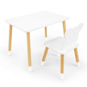 Детский комплект стол и стул «Мишка» Rolti Baby (белый/береза, массив березы/мдф) в Ревде - revda.mebel24.online | фото