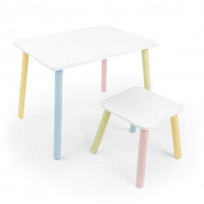Детский комплект стол и табурет Rolti Baby (белая столешница/белое сиденье/цветные ножки) в Ревде - revda.mebel24.online | фото