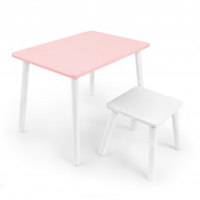 Детский комплект стол и табурет Rolti Baby (розовая столешница/белое сиденье/белые ножки) в Ревде - revda.mebel24.online | фото 1