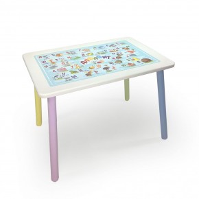 Детский стол с накладкой Алфавит (Белый/Цветной) в Ревде - revda.mebel24.online | фото