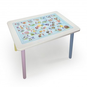 Детский стол с накладкой Алфавит (Белый/Цветной) в Ревде - revda.mebel24.online | фото 2