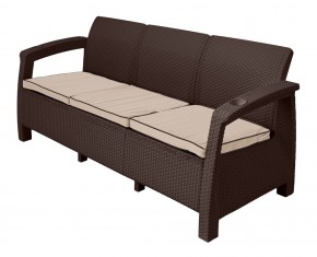 Диван Yalta Premium Sofa 3 Set (Ялта) шоколадный (+подушки под спину) в Ревде - revda.mebel24.online | фото 1