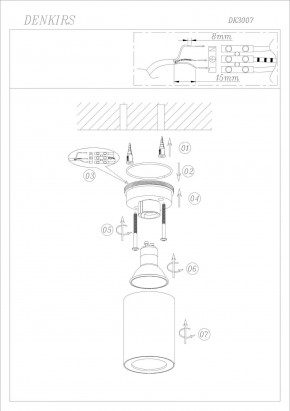 DK3007-WH Накладной светильник влагозащ., IP 44, 15 Вт, GU10, белый, алюминий в Ревде - revda.mebel24.online | фото 4