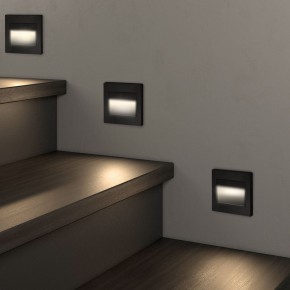 DK3050-BK Светильник встраиваемый в стену, IP 20, LED 3000, 1 Вт, черный пластик в Ревде - revda.mebel24.online | фото 3