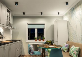 DK3090-BK+CY Светильник накладной IP 20, 10 Вт, GU5.3, LED, черный/голубой, пластик в Ревде - revda.mebel24.online | фото 2