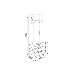 Дуглас (подростковая) М04 Шкаф с ящиками в Ревде - revda.mebel24.online | фото 3