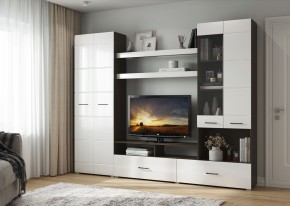 Гостиная Альфа МДФ (Венге/Белый глянец) в Ревде - revda.mebel24.online | фото 4
