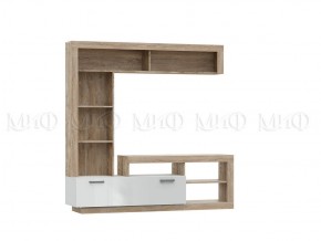 АНГАРА Гостиная (модульная) Белый глянец/Сонома в Ревде - revda.mebel24.online | фото 2
