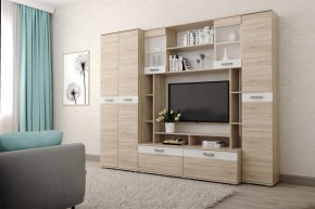 Гостиная Белла (Дуб Сонома/Белый глянец) в Ревде - revda.mebel24.online | фото